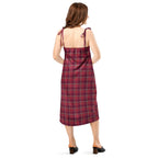 Tie-Strap Midi Dress Old Brick and Cab Sav Plaid - Scottish Squares
