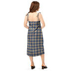 Tie-Strap Midi Dress Cello and Donkey Brown Plaid - Scottish Squares