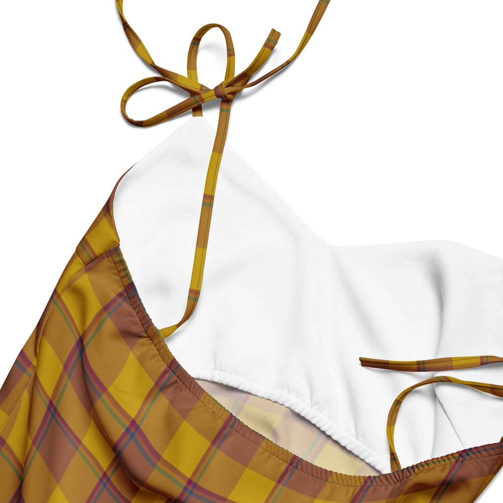 Tie-Strap Midi Dress Potters Clay and Pizza Plaid - Scottish Squares