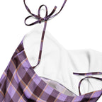 Tie-Strap Midi Dress Light Wisteria and Livid Brown Plaid - Scottish Squares