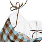 Tie-Strap Midi Dress Blizzard Blue and Livid Brown Plaid - Scottish Squares