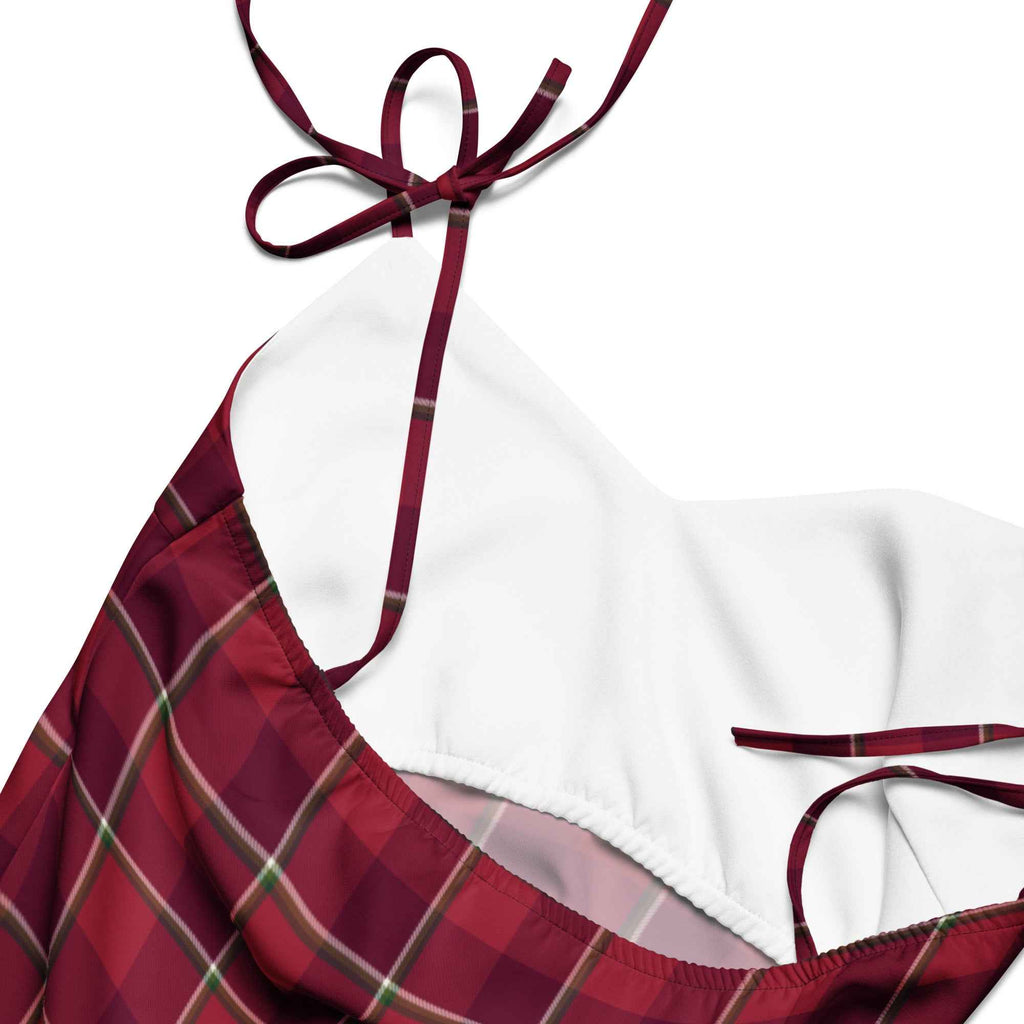 Tie-Strap Midi Dress Old Brick and Cab Sav Plaid - Scottish Squares