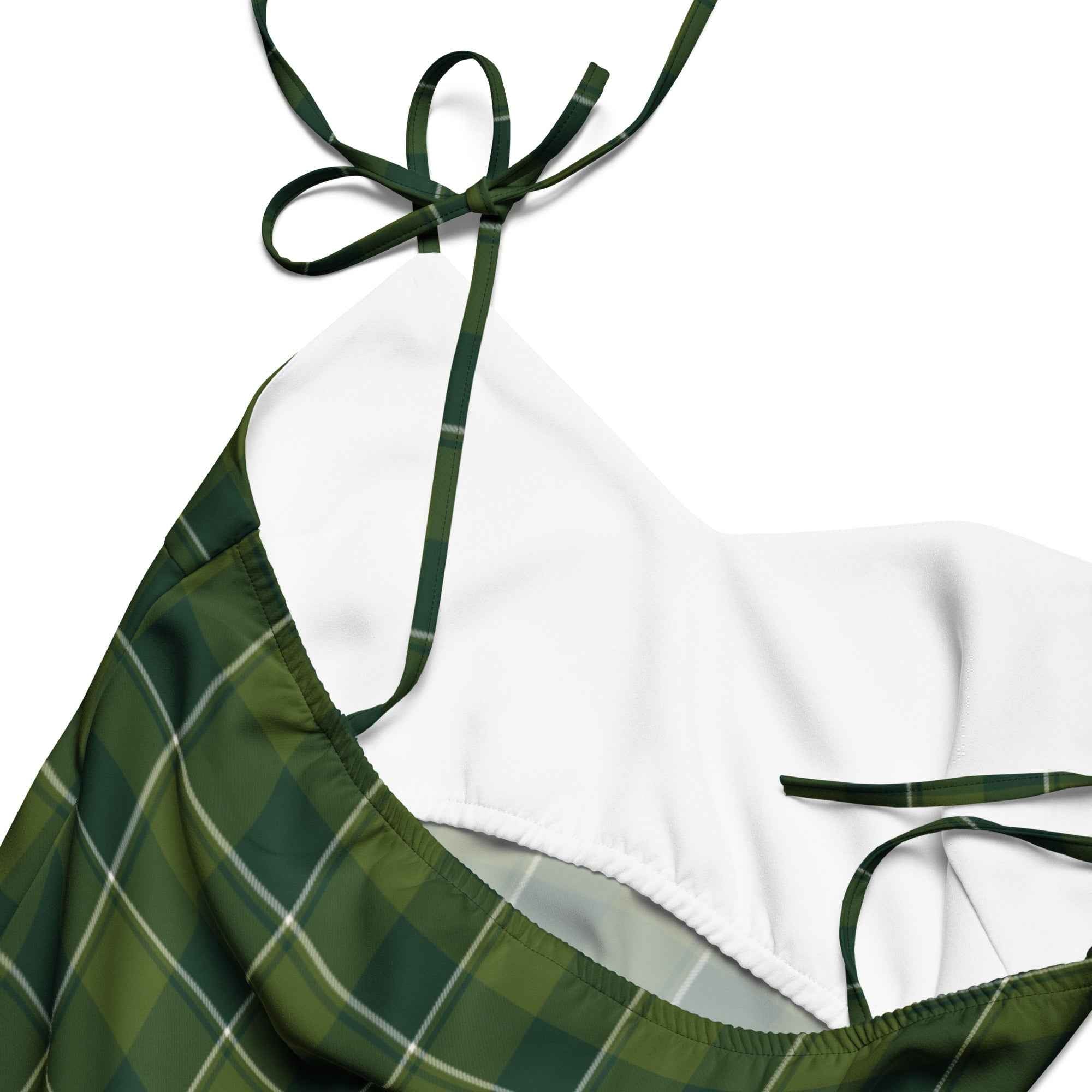 Tie-Strap Midi Dress Woodland and Evergreen Plaid - Scottish Squares