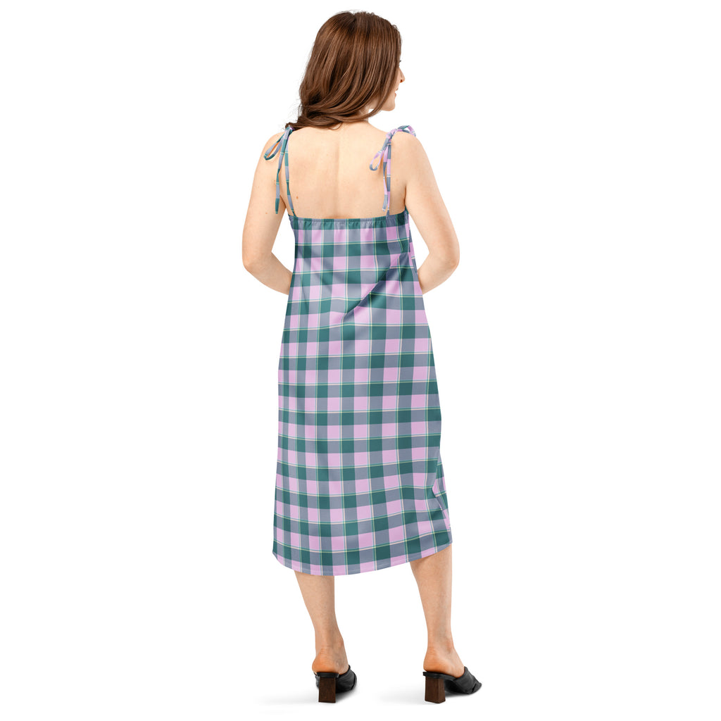 Tie-Strap Midi Dress Ming and Melanie Plaid - Scottish Squares