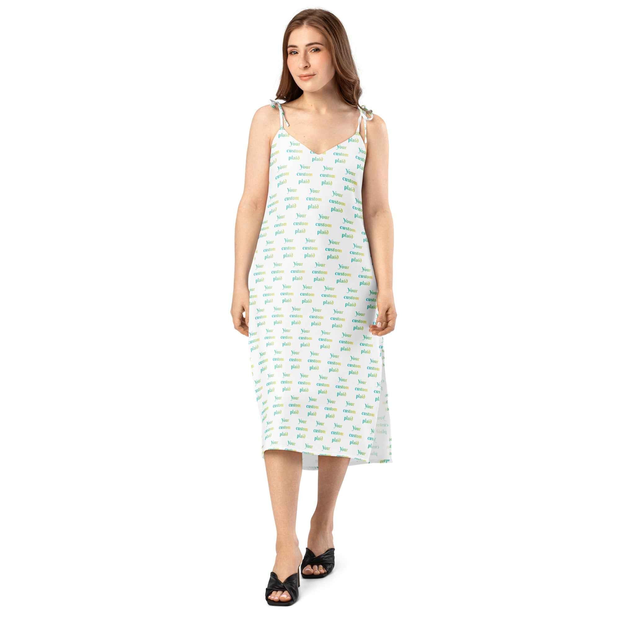 Tie-strap Midi Dress Your Own Birthday Plaid - Scottish Squares