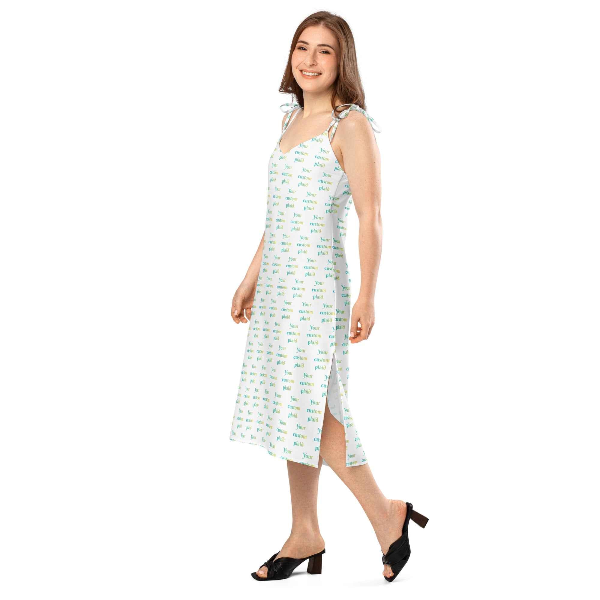 Tie-strap Midi Dress Your Own Birthday Plaid - Scottish Squares