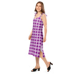 Tie-Strap Midi Dress Pancreatic Cancer Awareness Plaid - Scottish Squares