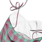 Tie-Strap Midi Dress Vista Blue and Turkish Rose Plaid - Scottish Squares