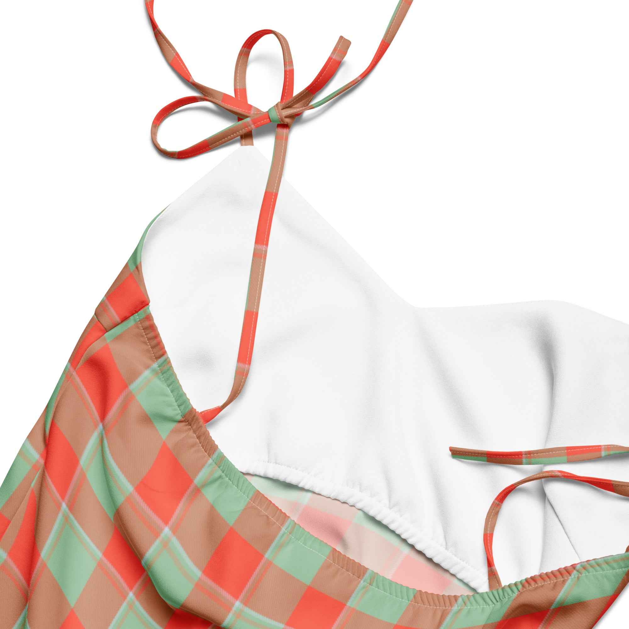 Tie-Strap Midi Dress Spring Rain and Persimmon Plaid - Scottish Squares