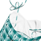 Tie-Strap Midi Dress Cervical Cancer Awareness Plaid, Teal Ribbon, Supportive Gift - Scottish Squares