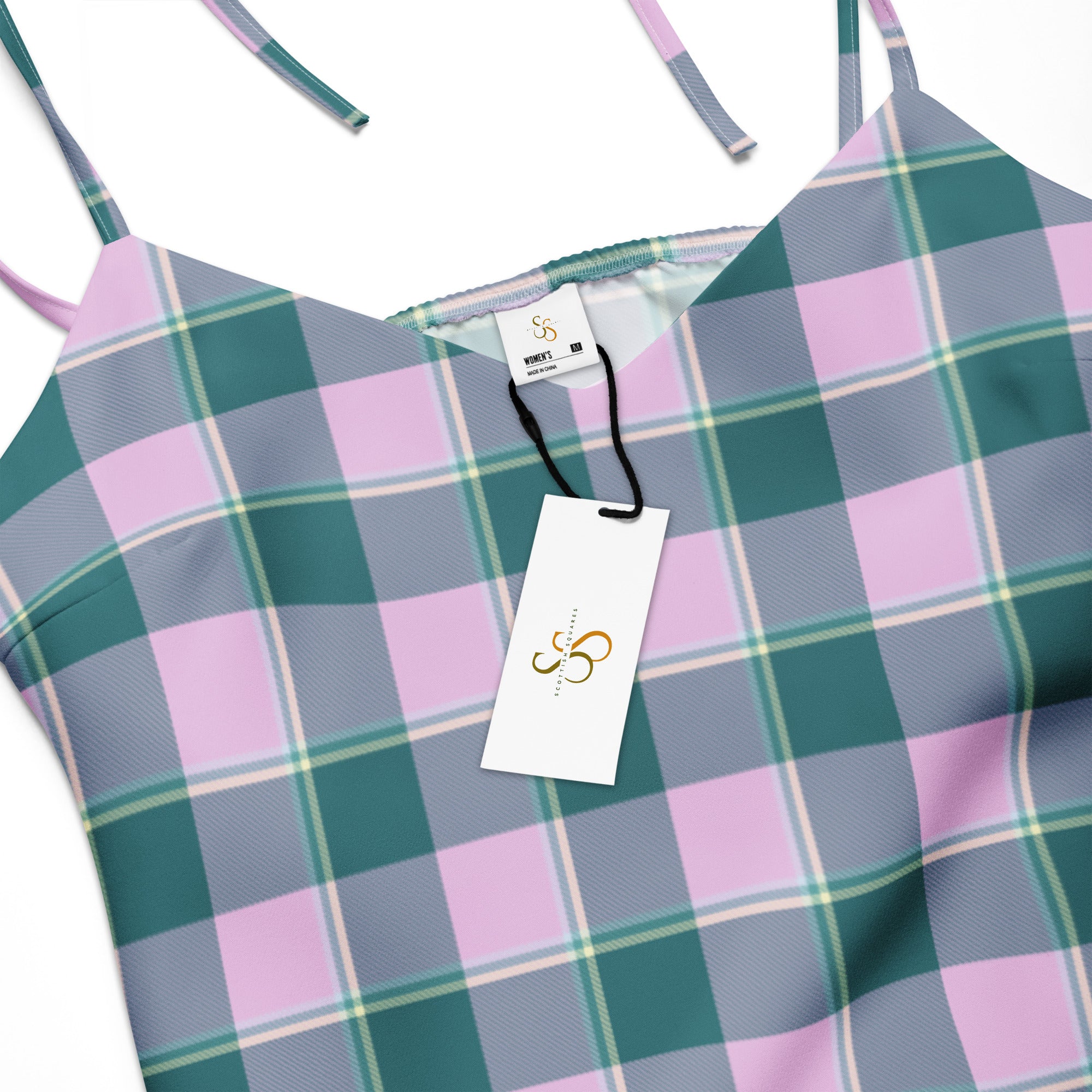 Tie-Strap Midi Dress Ming and Melanie Plaid - Scottish Squares