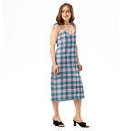 Tie-Strap Midi Dress Ming and Melanie Plaid - Scottish Squares