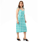 Tie-Strap Midi Dress Ovarian Cancer Awareness Plaid - Scottish Squares