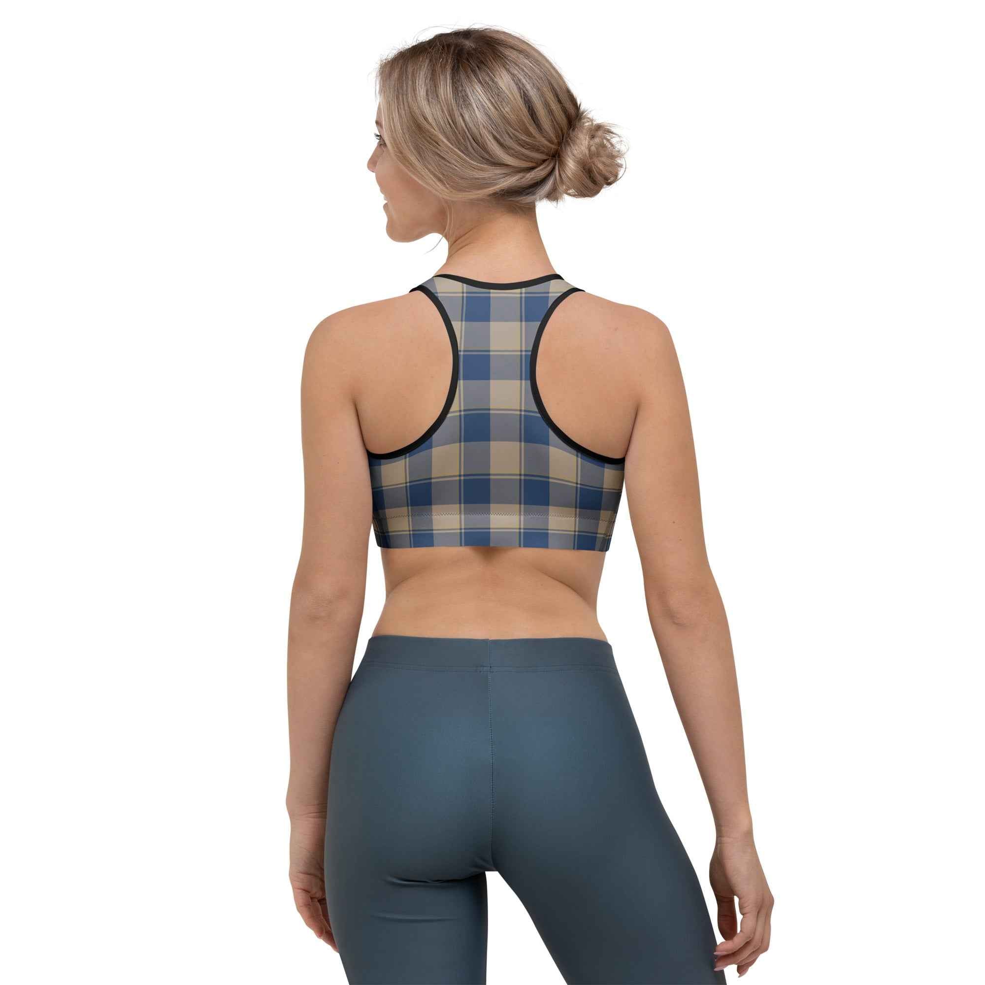 Sports Bra Cello and Donkey Brown Plaid