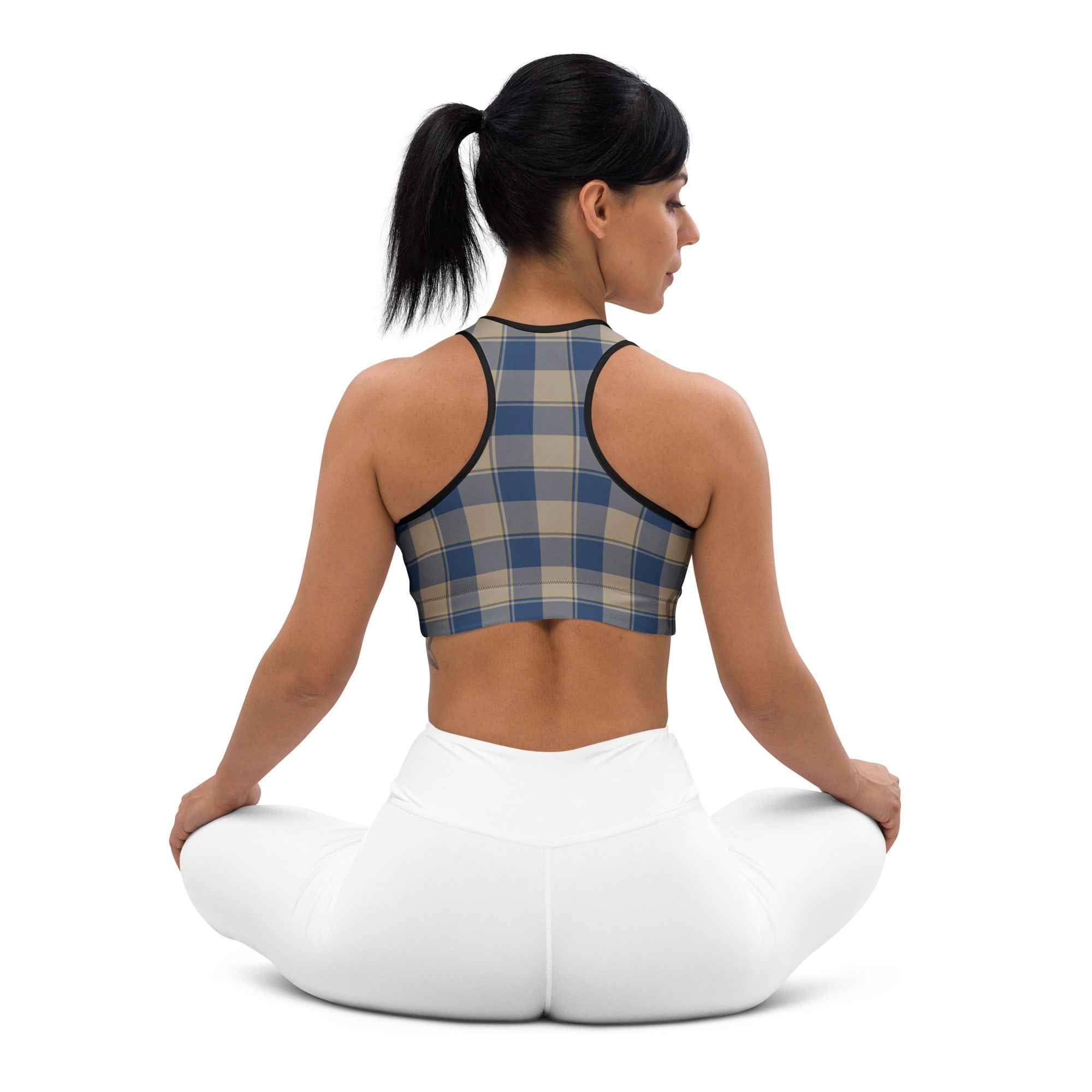 Sports Bra Cello and Donkey Brown Plaid
