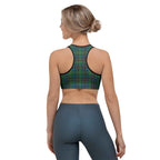 Sports Bra Green Blue Orange Plaid Tartan