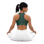 Sports Bra Green Blue Orange Plaid Tartan