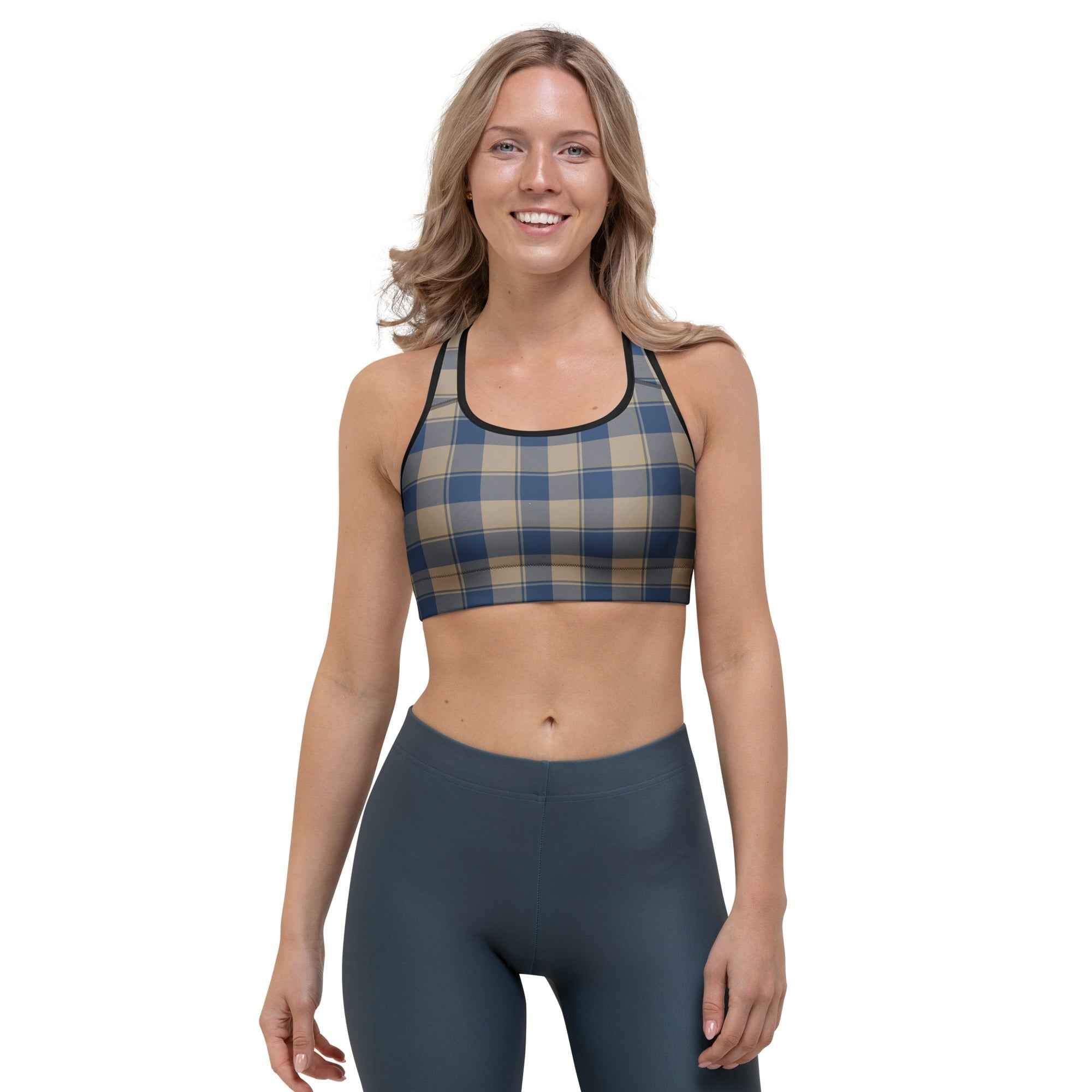 Sports Bra Cello and Donkey Brown Plaid