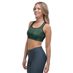 Sports Bra Green Blue Orange Plaid Tartan