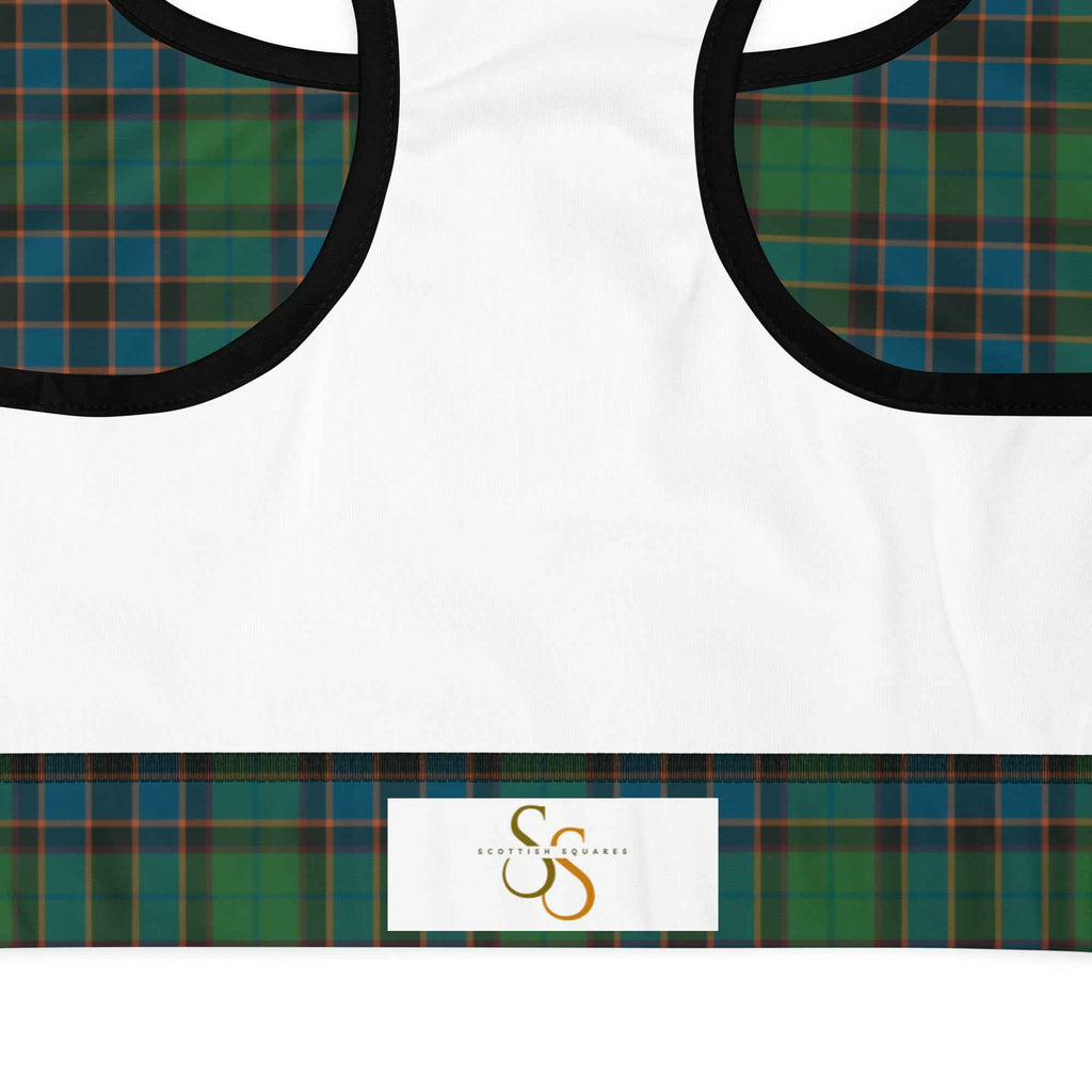 Sports Bra Green Blue Orange Plaid Tartan