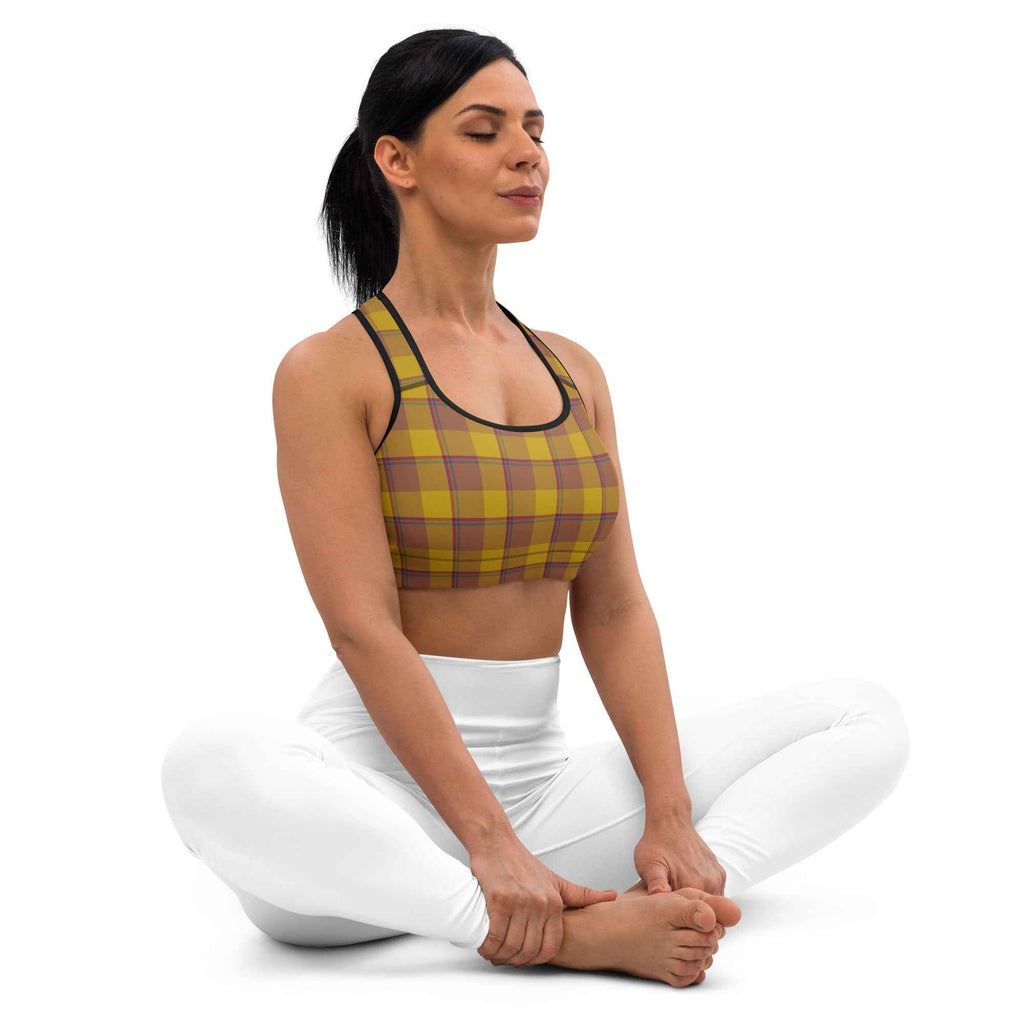 Sports Bra Potters Clay and Pizza Plaid