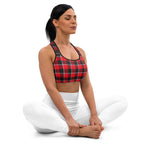 Sports Bra Red Ribbon and Heavy Metal Plaid