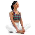 Sports Bra Ocean Green and Mulberry Wood Plaid
