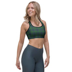 Sports Bra Green Blue Orange Plaid Tartan