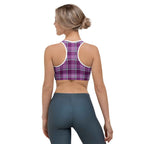 Sports Bra Purple and Trendy Pink Plaid - Scottish Squares