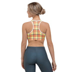 Sports Bra Claystone and Morning Mist Plaid - Scottish Squares