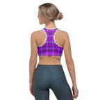 Sports Bra Electric Violet and Fuchsia Plaid - Scottish Squares