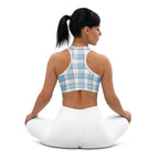 Sports Bra Pink Cloud and Blue Lagoon Plaid