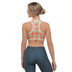 Sports Bra Spring Rain and Persimmon Plaid