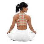 Sports Bra Spring Rain and Persimmon Plaid