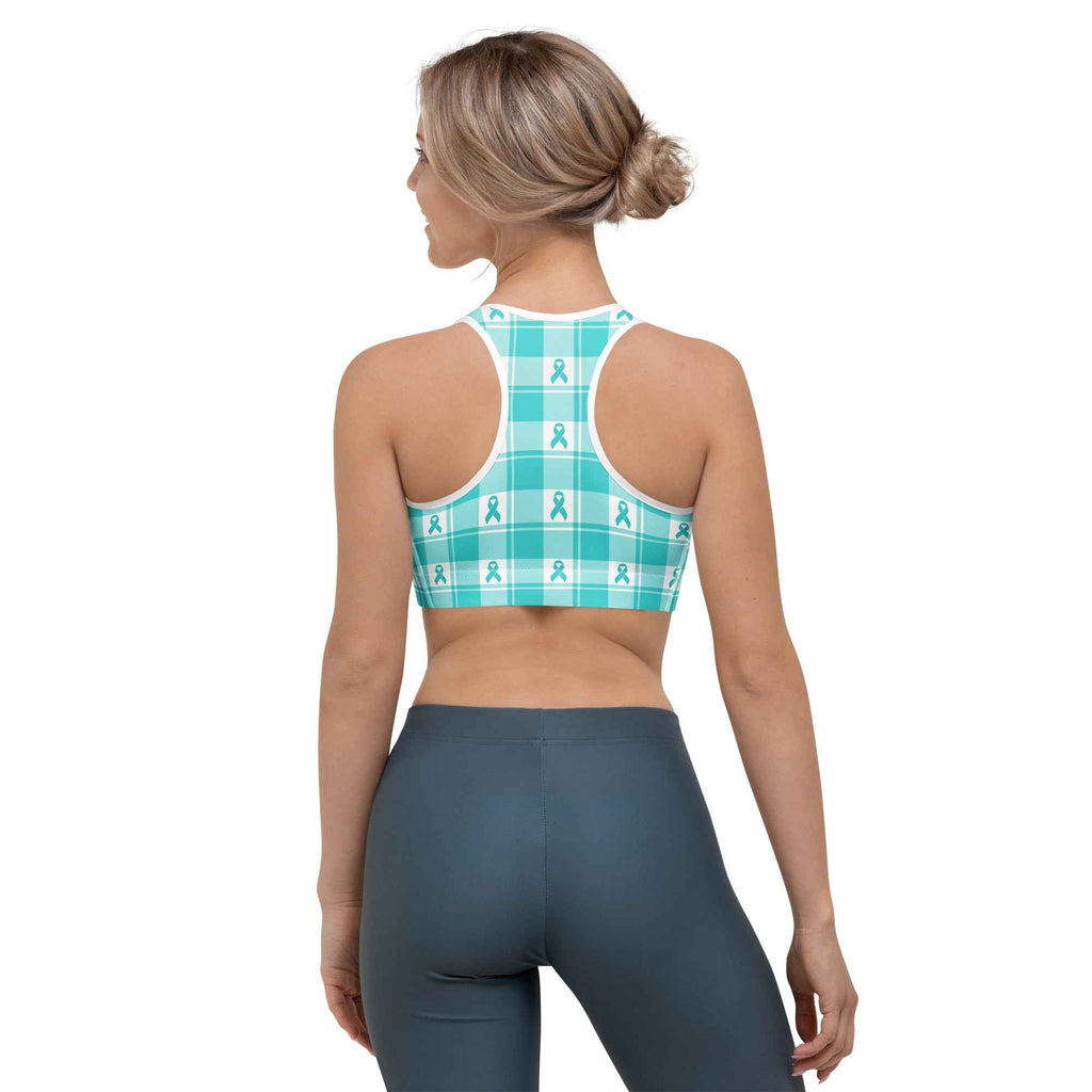 Sports Bra Ovarian Cancer Awareness Plaid - Scottish Squares