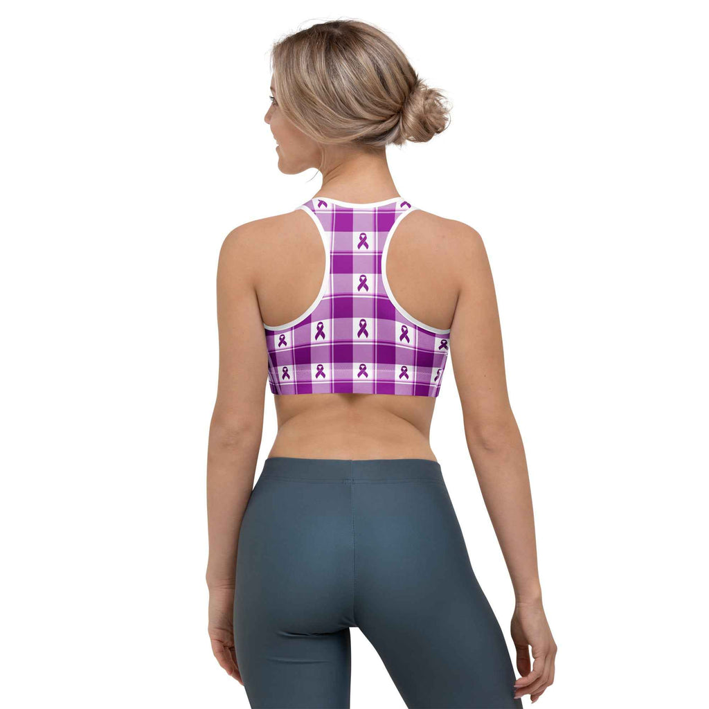 Sports Bra Pancreatic Cancer Awareness Plaid - Scottish Squares