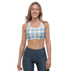 Sports Bra Pink Cloud and Blue Lagoon Plaid