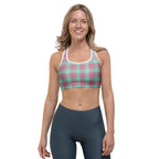 Sports Bra Vista Blue and Turkish Rose Plaid