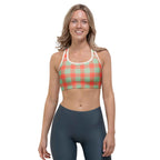 Sports Bra Spring Rain and Persimmon Plaid