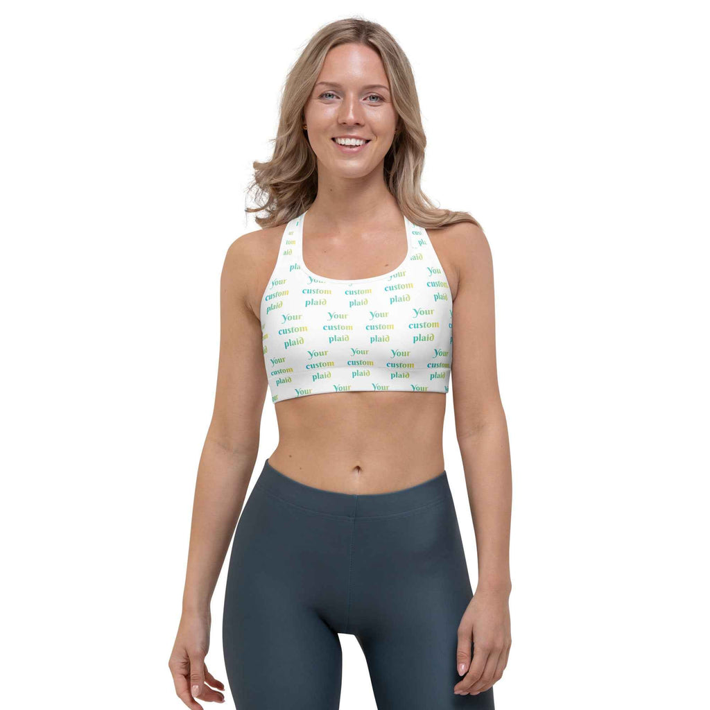 Sports Bra Your Own Birthday Plaid - Scottish Squares