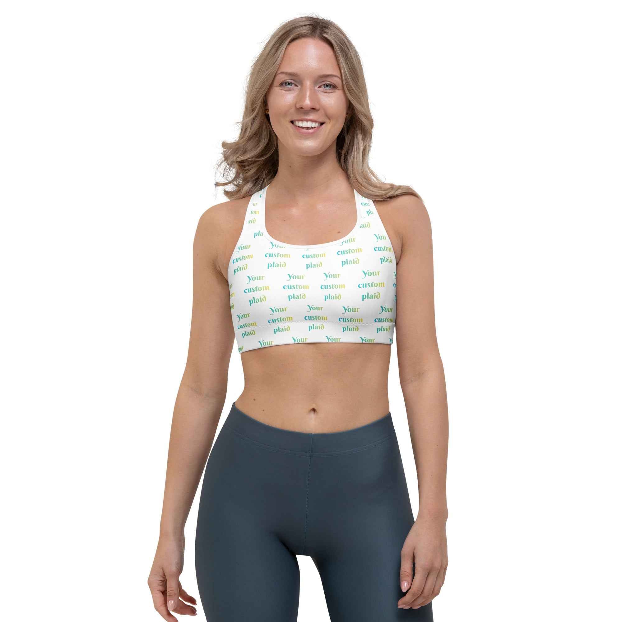 Sports Bra Your Own Birthday Plaid - Scottish Squares