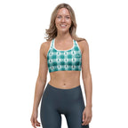 Sports Bra Cervical Cancer Awareness Plaid, Teal Ribbon, Supportive Gift - Scottish Squares