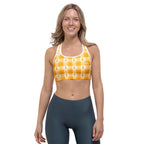 Sports Bra Kidney Cancer Awareness Plaid, Orange Ribbon, Supportive Gift - Scottish Squares