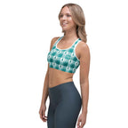 Sports Bra Cervical Cancer Awareness Plaid, Teal Ribbon, Supportive Gift - Scottish Squares