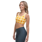 Sports Bra Kidney Cancer Awareness Plaid, Orange Ribbon, Supportive Gift - Scottish Squares