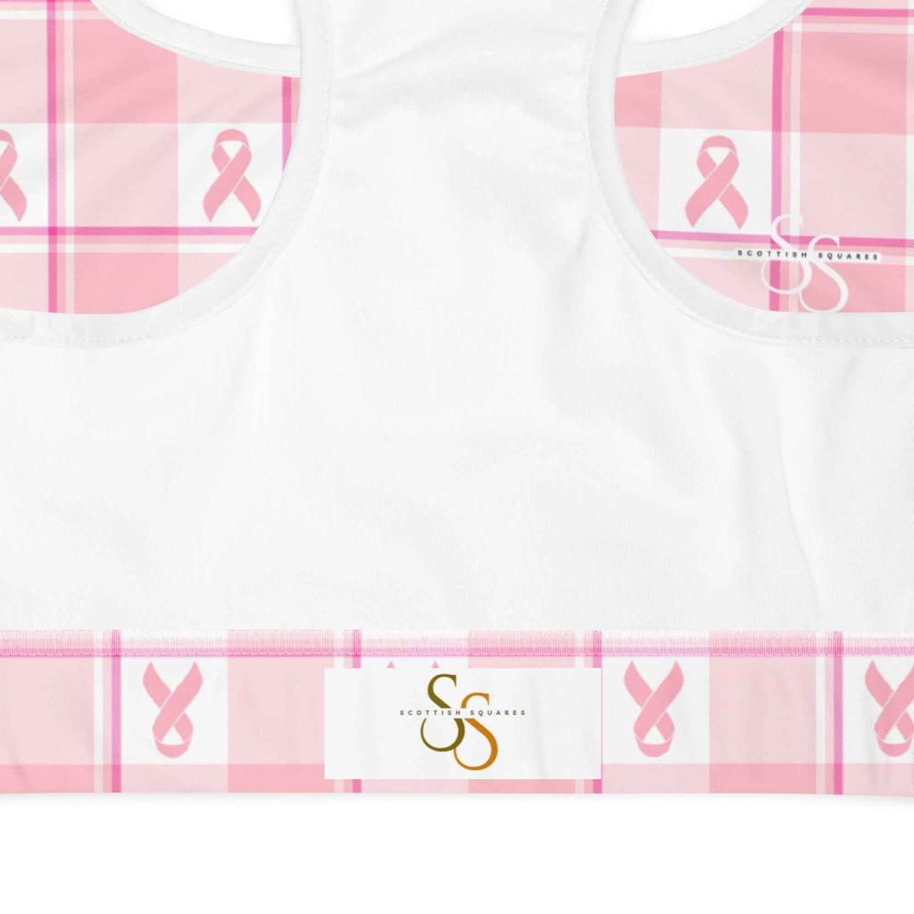 Sports Bra Breast Cancer Awareness Plaid - Scottish Squares