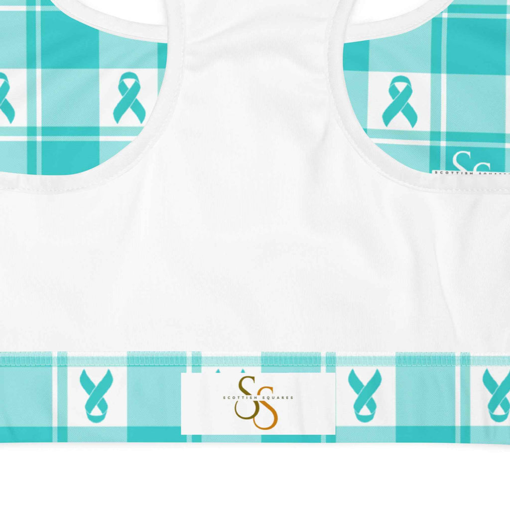 Sports Bra Ovarian Cancer Awareness Plaid - Scottish Squares