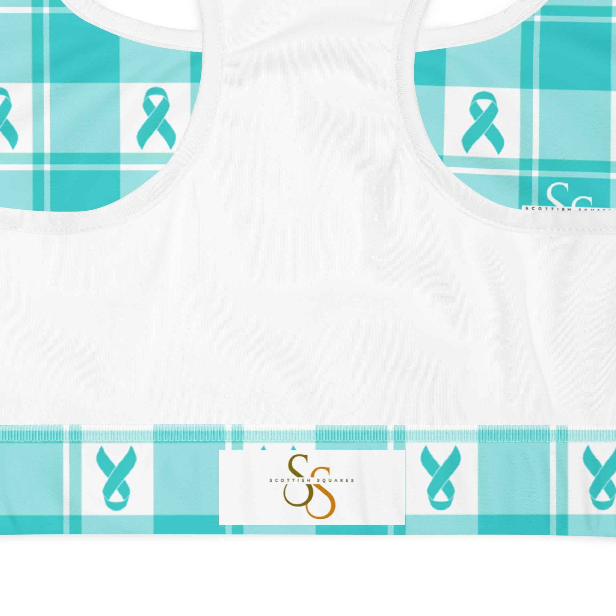 Sports Bra Ovarian Cancer Awareness Plaid - Scottish Squares
