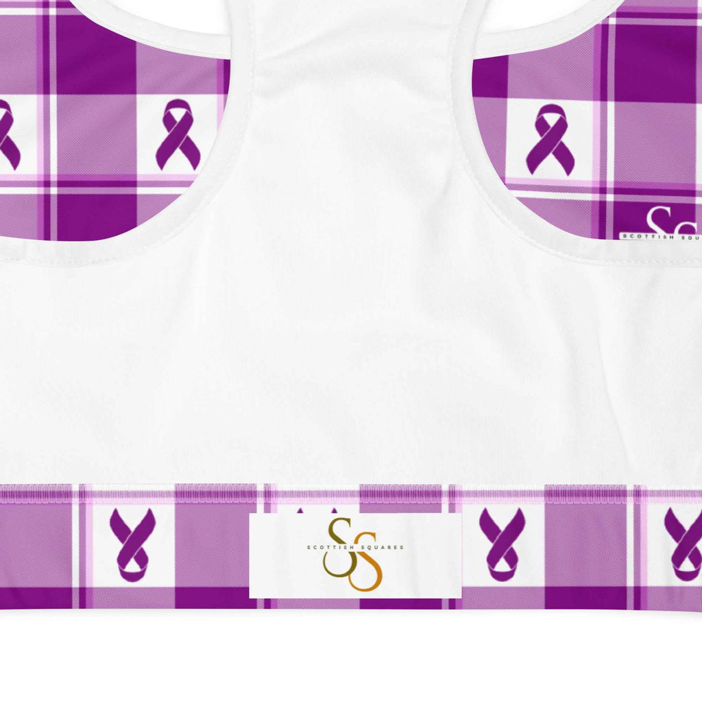 Sports Bra Pancreatic Cancer Awareness Plaid - Scottish Squares