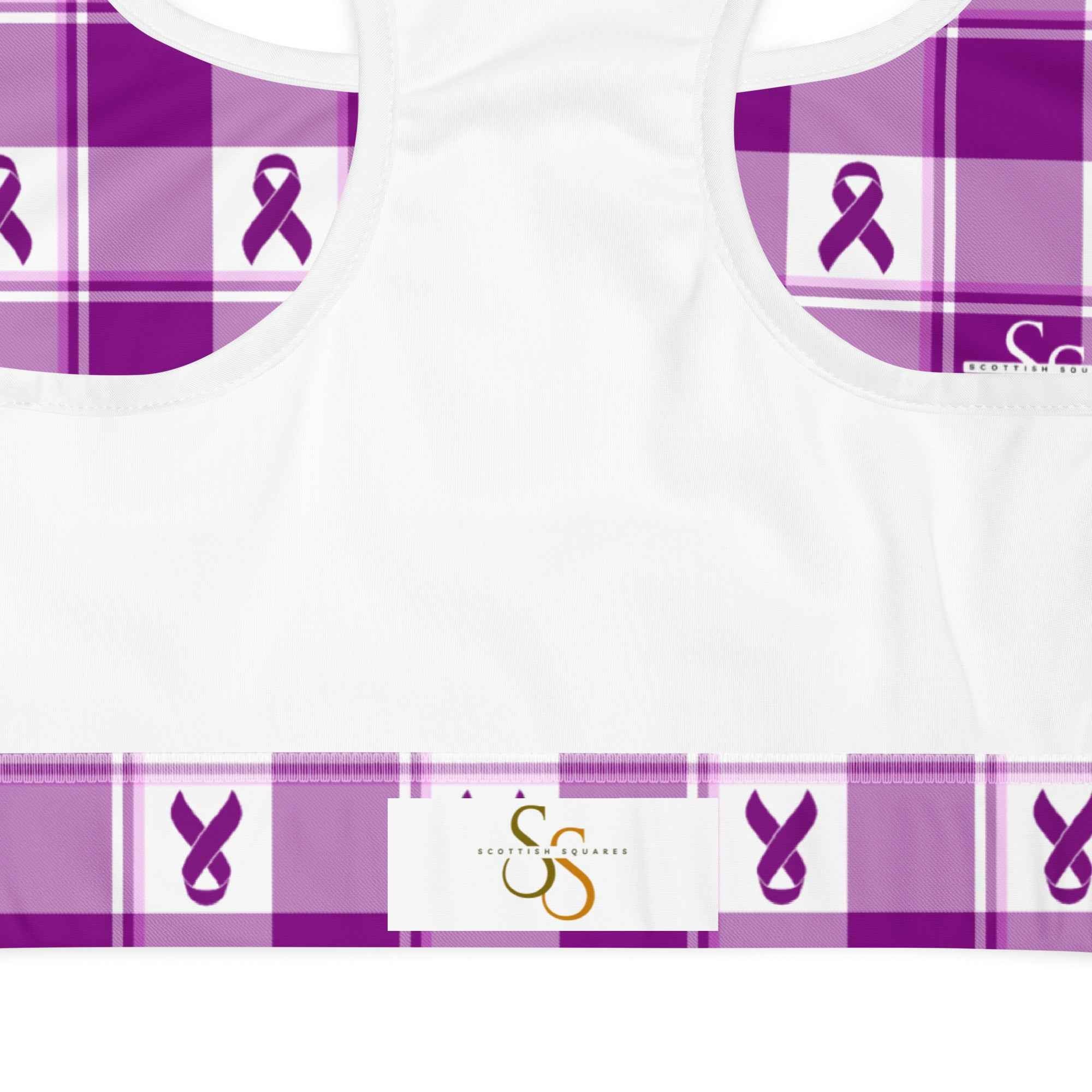 Sports Bra Pancreatic Cancer Awareness Plaid - Scottish Squares